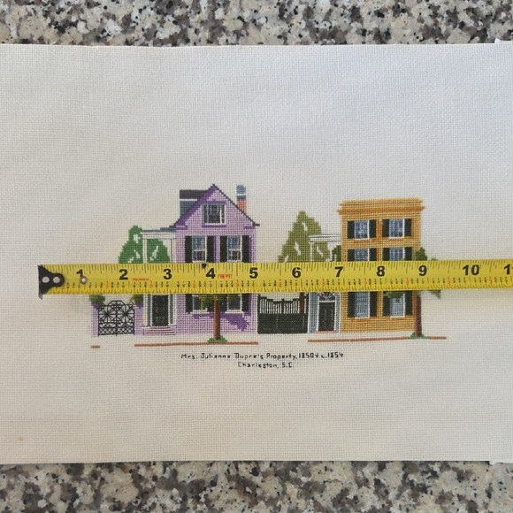 Hand Crafted Purple and Gold Charleston Row House Needlework - Picture 6 of 7
